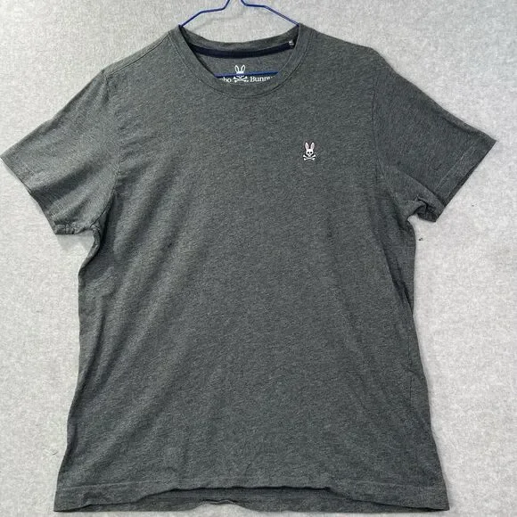 Psycho Bunny T Shirt Men's Size 4 Solid Gray pima embroidered - Picture 1 of 10